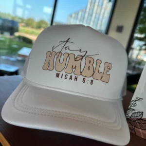 White "Stay Humble" Trucker Hat